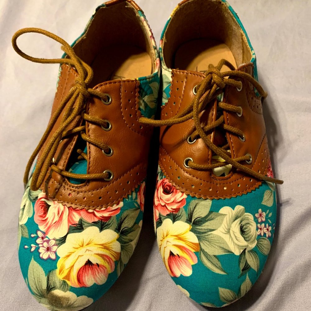 Floral Print Kali Oxford Shoes